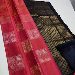 DERNIÈRE LICHI SOIE JACQUARD TRAVAIL SAREE AVEC CHEMISIER NON COUDU RANI - Product Image 1