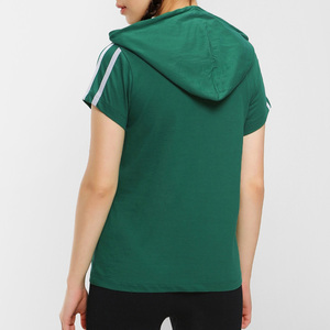 <b>Women's</b> Green Short Sleeve Crop <b>Top</b> Logo Quick Dry Regular Fit 100% Organic Cotton Eco-Friendly Breathable Spring Summer Wear - Product Image 2