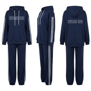 Women <b>Purple</b> <b>Velvet</b> Tracksuit Set Stand Collar Zip Up Top Letter Print Side Stripe Flare Pants - Product Image 3