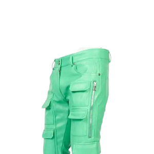 Pantalon en cuir pour homme, coupe slim, confortable et élégant, style décontracté et urbain - Product Image 6