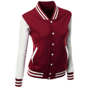 Nueva Chaqueta Varsity de Punto a Cuadros con Logotipo Personalizado 2026 para Mujer, Chaqueta de Invierno Bordada con Mangas de Cuero Negro, en Tendencia - Product Image 1