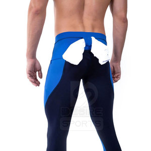 Leggings pour hommes de couleur unie, longueur intégrale, compression, taille élastique, couleurs et logo personnalisés, vêtements de fitness de haute qualité - Product Image 5