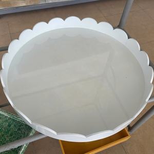 Meilleure vente plateau rond en laque blanche beau design plateau de service pour la décoration de la maison plateaux fabriqué au Vietnam nouvel article pour Noël - Product Image 2