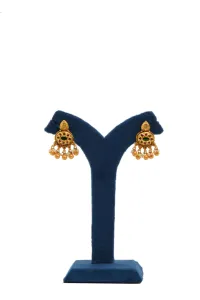 Elegante Juego de Collar Tradicional Chapado en Oro con Piedras Verdes y Rojas, Perlas y Pendientes Colgantes a Juego para Mujeres y Novias - Product Image 2