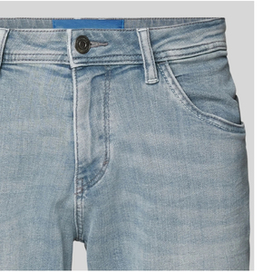 กางเกงยีนส์ขาสั้นสีพื้นสำหรับผู้ชาย สไตล์ลำลอง เอวสูง ปิดด้วยเชือกผูก แห้งเร็ว เป็นมิตรกับสิ่งแวดล้อม ดีไซน์ใหม่ทันสมัย หลากหลายแบบ - Product Image 6