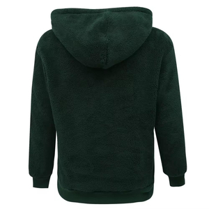 Sweat-shirt à capuche Sherpa surdimensionné pour homme, couleur unie, en polaire, pour l'hiver, décontracté, anti-boulochage, tricoté, 100% laine, imperméable - Product Image 3