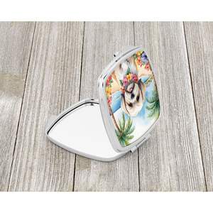 Lhasa Apso Luau, espejo de maquillaje de mano plegable compacto, regalo decorativo de viaje portátil para mujeres y niñas, tamaño de bolsillo - Product Image 2