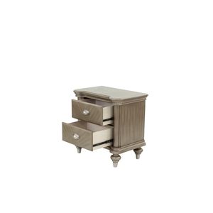 Antique <b>Silver</b> / Champagne Finish 1pc Luxury Classic Nightstand <b>Bedside</b> <b>Table</b> for Bedroom Storage Furniture - Product Image 6