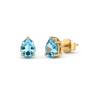 Boucles d'oreilles clous en or massif 14 carats avec améthyste verte taille émeraude, bijoux fins minimalistes, fabricant OEM Thaïlande - Product Image 1