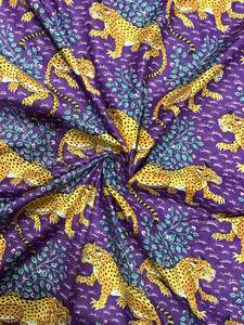 Handmade Indian Animal Block Printed 100% Cotton Voile Fabric Eco-friendly Organic Lightweight Women Boys Dress Material Bag - Product Image 4