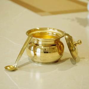 Olla de Ghee de Latón de Lujo con Cuchara, Contenedor de Mantequilla Hecho a Mano de Primera Calidad, Accesorio Tradicional para Servir en la Mesa - Product Image 3