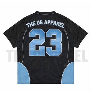 Maillot de sport oversize de qualité supérieure, coupe courte en maille, style streetwear, t-shirt ample, maillot de football, vente en gros - Product Image 5