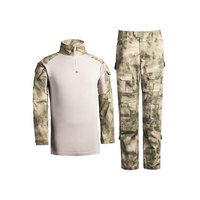 Ensemble de vêtements de travail tactiques pour hommes, chemise à manches longues en polyester respirant et pantalon cargo avec genouillères, coupe régulière, toutes saisons