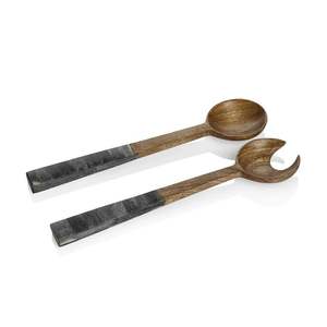 Servidor de ensalada de madera y resina de la mejor calidad para servir ensaladas en el hogar, la cocina, fiestas y eventos a precio de fábrica al por mayor. - Product Image 1
