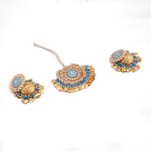 Indian Alloy Trendy Drop Zircon Tassel Jhumka <b>Handmade</b> <b>Earrings</b> Crystal Rhinestone Pearl HeadpieceMaang Tikka Wedding Jewelry - Product Image 3