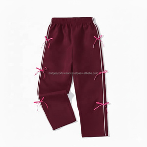 Pantalon de jogging en toile à taille mi-haute, coupe ample, avec cordon de serrage et poches, couleur unie, hiver - Product Image 3