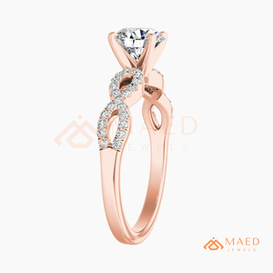 Pear Cut Moissanite Twist Ring <b>Rose</b> Gold Engagement Ring Women Halo Bridal Jewelry Anniversary Gift - Product Image 6