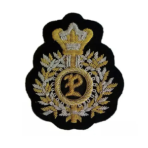 Badges brodés à coudre de haute qualité en gros de l'usine du Pakistan, badges brodés à la main en fil de bouillon, badges en tissu à bas prix - Product Image 5