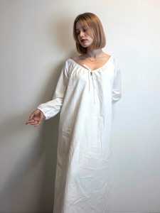 Women's White V-neck Backless Maxi <b>Dress</b> Sleeveless Tie Back <b>Loose</b> Fit Summer Eco-Friendly 100% Organic Cotton Custom <b>Dress</b> - Product Image 5