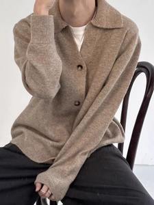 Pull en Coton Tricoté de Luxe pour Homme, Coupe Ample à Manches Longues, Couleur Unie, Boutonné, Idéal pour l'Hiver - Product Image 2