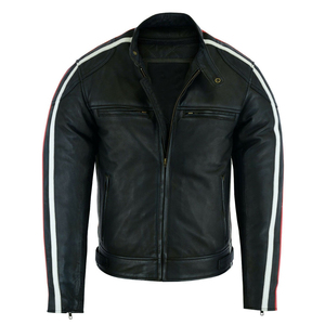 High-Quality Leather Motorbike <b>Racing</b> <b>Jacket</b> with Stand Collar Waterproof and Windproof for Winter Riders High Quality <b>Jacket</b> - Product Image 5