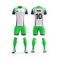 Seragam Sepak Bola Pria Cepat Kering dan Bernapas, Setelan Tim Dewasa Lengan Pendek, Kain Sublimasi, Nama Kustom, OEM