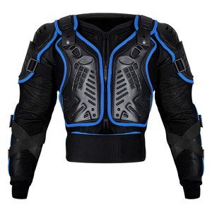 Black <b>Motorcycle</b> Protective <b>Jacket</b> Adjustable Full Zip Racing Outerwear with Shoulder and Elbow Armor <b>for</b> Bikers - Product Image 4