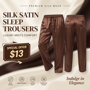 Silk Satin Sleep Trousers <b>Men</b> Drawstring Waist Casual <b>Lounge</b> <b>Pants</b> Side Pockets Lightweight Silk Nightwear <b>Pants</b> <b>Men</b> Silk Pajama - Product Image 1