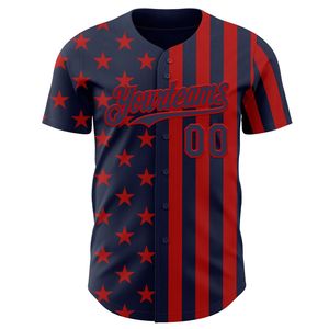 Maillot de baseball personnalisé unisexe à manches courtes avec boutons sur le devant, motif drapeau sublimé en polyester imprimé Yourteams 00, chemises classiques - Product Image 1