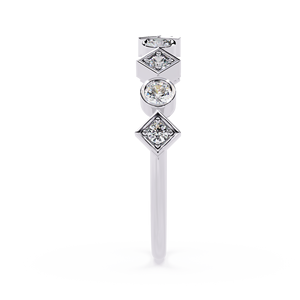 Bague en platine avec diamant rond taille brillant pour femme, certifié GIA, style classique de fiançailles - Product Image 3