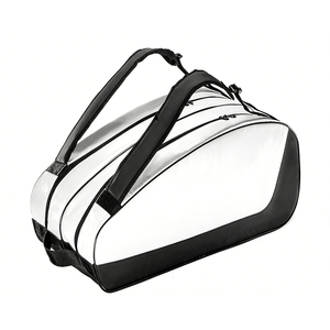 Bolsa Deportiva Grande y Resistente en Blanco y Negro para Equipo de Tenis, con Múltiples Compartimentos, para Entrenamiento Profesional - Product Image 1