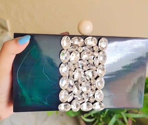 Bolso de mano de resina y piedras preciosas de estilo moderno, último diseño para bodas y fiestas, bolso de resina creativo, bolso de mano de resina BY MULTI - Product Image 6