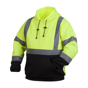 Sweat-shirt de travail réfléchissant haute visibilité personnalisé avec logo et taille sur mesure, en polaire chaude pour homme, manches longues, pour la construction et la sécurité - Product Image 1