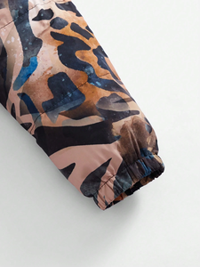 Blouson matelassé imprimé animal pour homme, motif léopard et tigre, col montant, entièrement zippé, chaud et matelassé pour l'hiver - Product Image 6