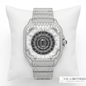 Montre mécanique classique de qualité supérieure en alliage d'acier inoxydable antique argenté, avec diamant de laboratoire et saphir, style dessin animé - Product Image 4