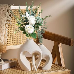 Moderno Florero Decorativo de Cerámica y Porcelana con Acabado Mate, Hecho a Mano, Minimalista, para Centro de Mesa, Color Blanco, Decoración para el Hogar - Product Image 3