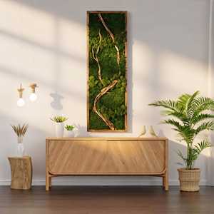 Arte de pared vertical con musgo preservado y madera flotante, decoración única para apartamentos, regalo de jubilación para profesores, acento orgánico para interiores. - Product Image 2