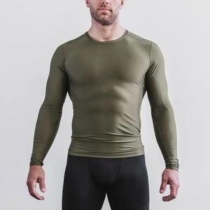 Wholesale Lightweight <b>Men's</b> Gym T-<b>Shirts</b> Full Sleeve <b>Compression</b> Breathable Quick Dry Spandex/Polyester 300g Fabric Sports - Product Image 4