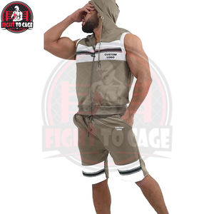 Crea tu propio conjunto de pantalones cortos y sudadera sin mangas para hombre, moderno, cómodo, de tela suave al tacto, para otoño, fitness, ligero y transpirable. - Product Image 6