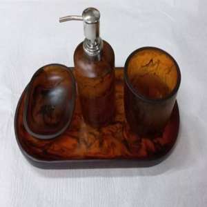 Luxury White Resin <b>Bathroom</b> <b>Accessories</b> <b>Set</b> Easy to Clean Modern Rectangular Design for Homes and Hotels - Product Image 2