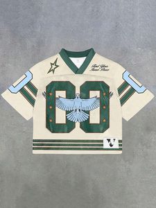 T-shirt OEM pour femme à manches longues et col en V profond, impression sérigraphique de haute qualité, personnalisable, avec patchs brodés en toile, tissu éponge et maille - Product Image 5