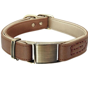 ปลอกคอสุนัขหนังสีสันสดใส3สีมีแผ่นรองวัวนุ่มเย็บและฮาร์ดแวร์โครเมี่ยมที่สามารถปรับแต่งได้สไตล์ที่เป็นเอกลักษณ์ - Product Image 4