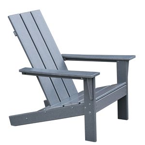 Silla Adirondack de Resina HDPE Gris Oscuro para Todo Clima, Muebles de Patio de Alta Durabilidad - Product Image 2