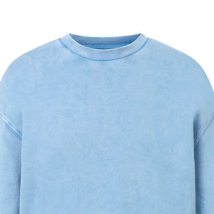 Sudadera de cuello redondo personalizada al por mayor, OEM, MOQ bajo, de tejido grueso, para marcas de ropa urbana estadounidenses, con teñido en prenda. - Product Image 5