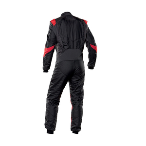 High Quality Windproof Breathable Kart Racing Suits Black <b>Red</b> Custom Size Front Zipper Fitted Lightweight Unisex Go Kart Suits - Product Image 3