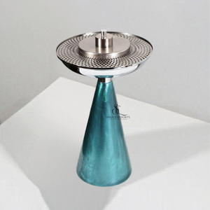 Quemador de incienso de resina de lujo con base cónica y tapa metálica de diseño moderno con malla. Porta Incienso Largo Árabe para Aromatizar el Hogar - Product Image 1