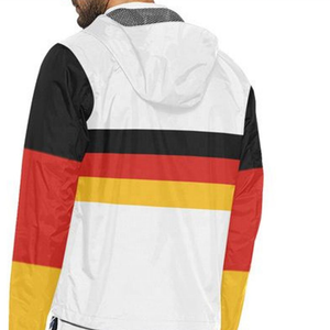 Veste de course coupe-vent pour homme, style sportif, avec blocs de couleur drapeau allemand, fermeture éclair et col montant, idéale pour le printemps - Product Image 6