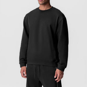 Sweat-shirts à col rond pour homme personnalisés, streetwear, épaules tombantes, coupe régulière, 100% coton, hiver - Product Image 4