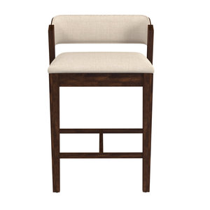 Modern Upholstered Counter Chair Solid Wood Kitchen <b>Stool</b> for Cafe Restaurant <b>Dining</b> Room Home Furniture Design - Product Image 1