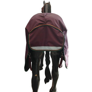 Latest Design Heavy <b>Weight</b> Reversible Turnout <b>Blanket</b> Double-buckle Front Hook Logo Embroidery Quick Dry Breathable Horse Horse - Product Image 2